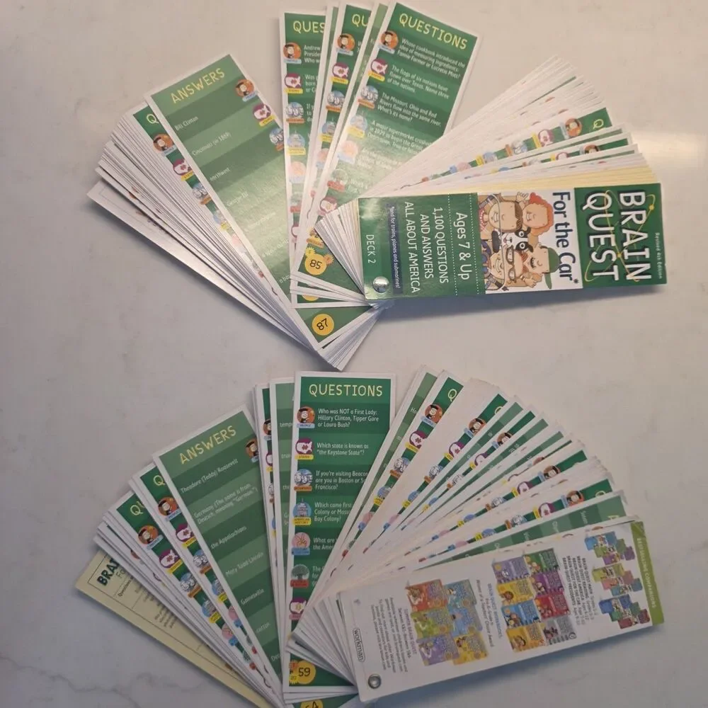 Brain Quest Smart Cards Lot of 2: For The Car Travel (7+) & America (9+)